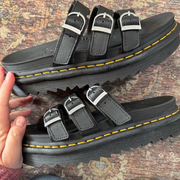 Dr. Martens Blaire Slide Platform Sandals Black US 9 EU 41 UK 7 - Picture 6 of 12